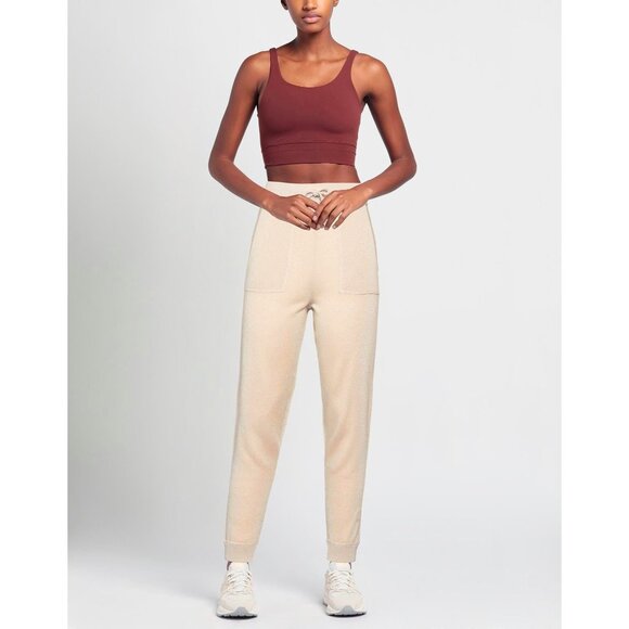 Jucca Beige Fleece Wool Jogger Pants Large Made In Italy $429 Retail - Picture 2 of 10